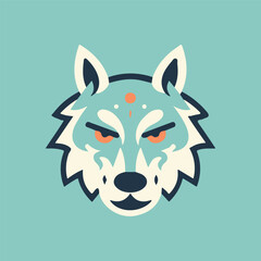 Wolf head in a flat design style, perfect for an animal-themed logo or illustration