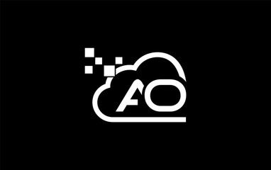 Cloud technology logo and Cloud Tech monogram Template and science and technology logo with letters