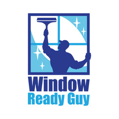 Window Cleaning Logo Design. Window Ready Guy