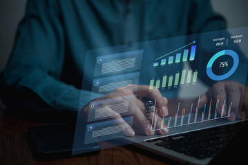 Dashboard insight Data Management System Analysis Key Performance Indicators.Business report marketing, financial organization strategy. - 599803124