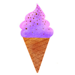 Purple ice cream with topping 