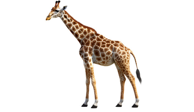 Giraffe isolated on transparent background. 3D rendering.