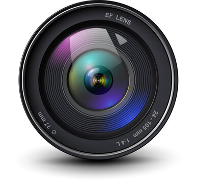 camera photo lens, 3d icon illustration.
