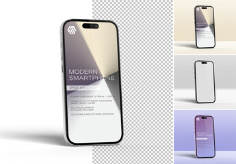 Modern Smartphone Mockup Isolated on White