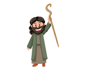 Noah cartoon character isolated 