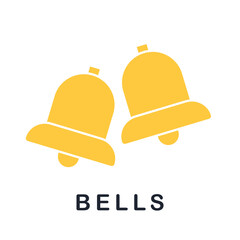 Bell logo icon. Christmas, happy new year symbol. Vector illustration.