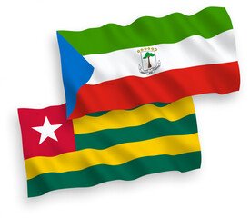 Flags of Togolese Republic and Republic of Equatorial Guinea on a white background