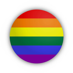 Tęczowa Flaga LGBT+ Przycisk - obrazy, fototapety, plakaty