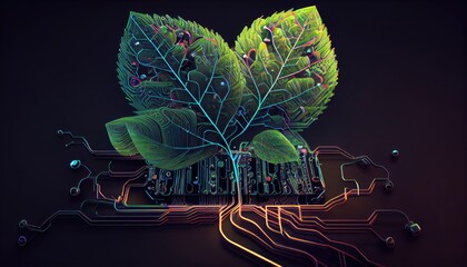 Green environment technology concept. generative ai