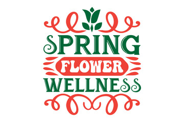 Flowers  typography illustration