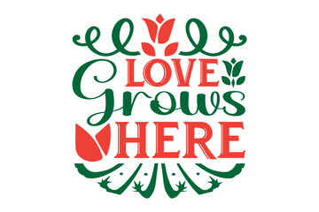 Obraz premium Flowers typography illustration