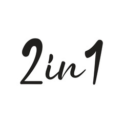 2 in 1 lettering logo design, letters in numbers on white background.