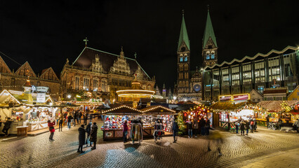 Christmas celebration in Germany city Bremen - obrazy, fototapety, plakaty