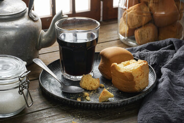 Hardtack or Malaysian people called Biskut Lutut, Biskut Bulat, Biskut Kering or Biskut Roti Kok are famous in Malaysia as a snack. Serve with hot coffee.