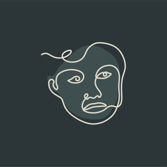 face line art illustration