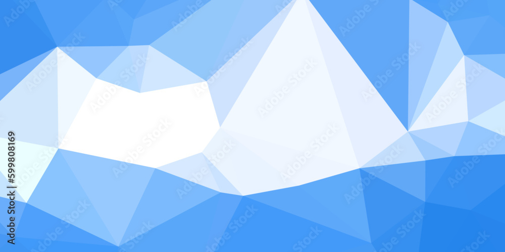 Poster abstract blue and white geometric background with triangles