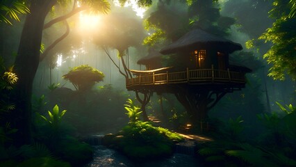 Explore the Forest from Your Treehouse Haven Create With Generative AI Technology