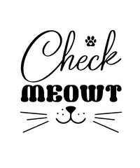 Funny cat vector typography design