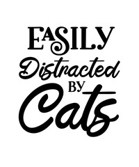 Funny cat vector typography design
