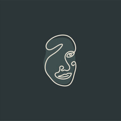 face line art illustration