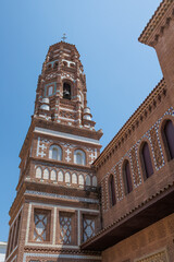 Mudéjar Tower in Zaragoza Replica, Poble Espanyol, Barcelona, Spain