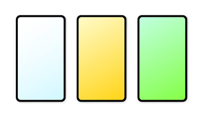 Mockup tablet. Flat, color, tablet set. Vector illustration