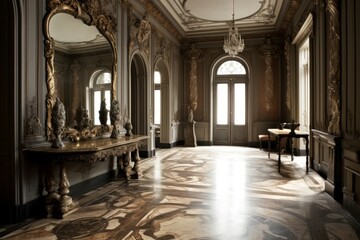 Fototapeta premium Baroque interior living. Generate Ai