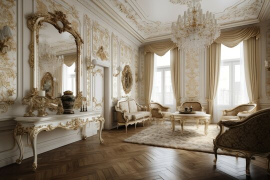 Baroque interior. Generate Ai