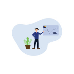 business man data analysis .business background business flat illustration.