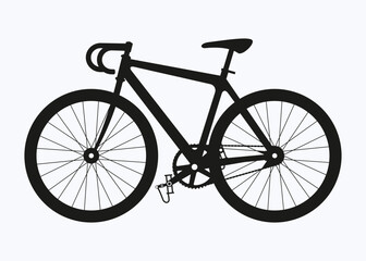 Black silhouette of bicycle or bike silhouette