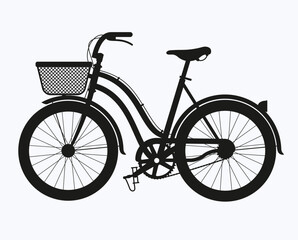 Fototapeta na wymiar Black silhouette of bicycle or bike silhouette