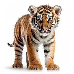 Baby Tiger isolated on white (generative AI)