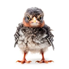 Fototapeta premium Baby Cuckoo isolated on white (generative AI)