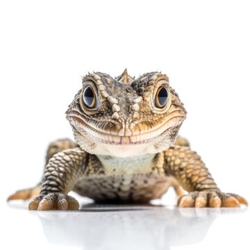 Baby Crocodile isolated on white (generative AI)