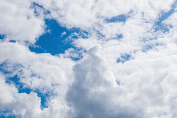 White clouds and blue sky