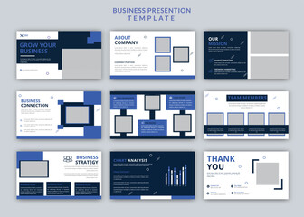 Business minimal powerpoint presentation design templates editable presentation slide design set