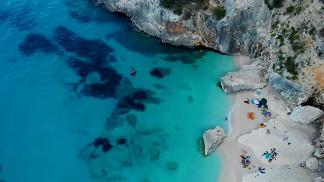 Cala Goloritze beach, Baunei, Sardinia, Italy Golfo Di Orosei Cala Gonone during summer in Sardinia