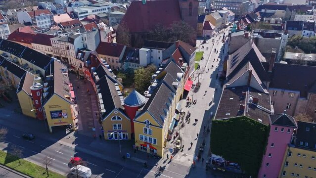 Drone shot of Spandau Old Town ( Altstadt ). It is a locality (Ortsteil) of Berlin in the homonymous borough (Bezirk) of Spandau .