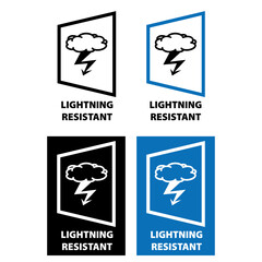 Fototapeta na wymiar Lightning Resistant vector information sign vertically
