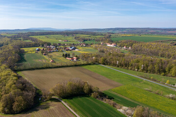 The village of Altefeld between the fields in North Hesse