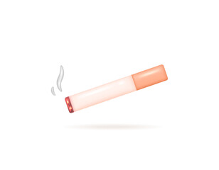 Illustration of a lit cigarette butt. symbol or icon of a cigarette. 3d and realistic design. vector elements