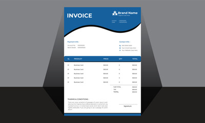 Professional and modern invoice, template Invoice, Minimal design template Professional invoice, Letterhead design,Corporate office,Invoice design, simple and creative modern corporate clean design, 