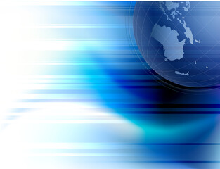 Blur background with The Globe with a map of the world.
