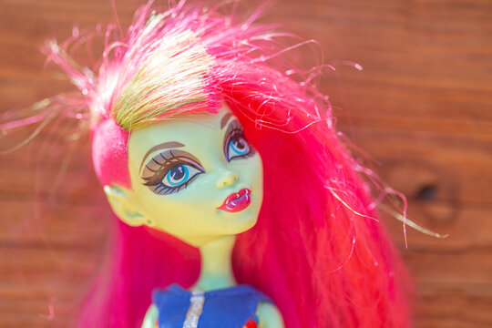 Mnichovo Hradiště, Czechia – May 4 2023: Venus Mcflytrap Monster High doll, original, pink hair