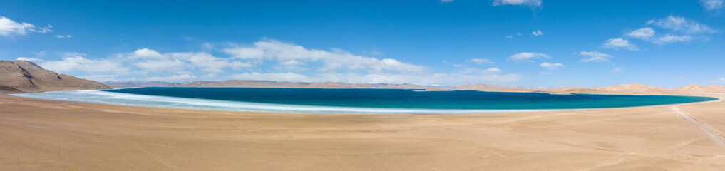 Aerial view of beautiful lake in Tibet,China