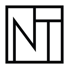 NT initials vector icon design. Letters N and T flat icon.