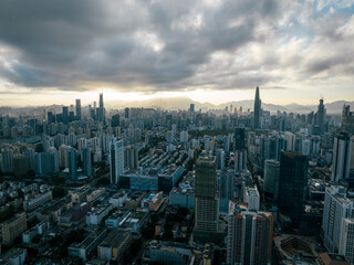 Aerial view of beautiful downtown landscape in shenzhen, China