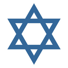 Vector graphic of the star of David, symbol of Jewish identity and Judaism