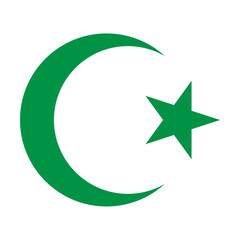 Vector graphic of crescent and start, the symbol of Islam