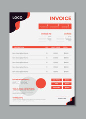 Obraz premium Invoice template design, billing cash voucher, money receipt cash memo layout design with mockup